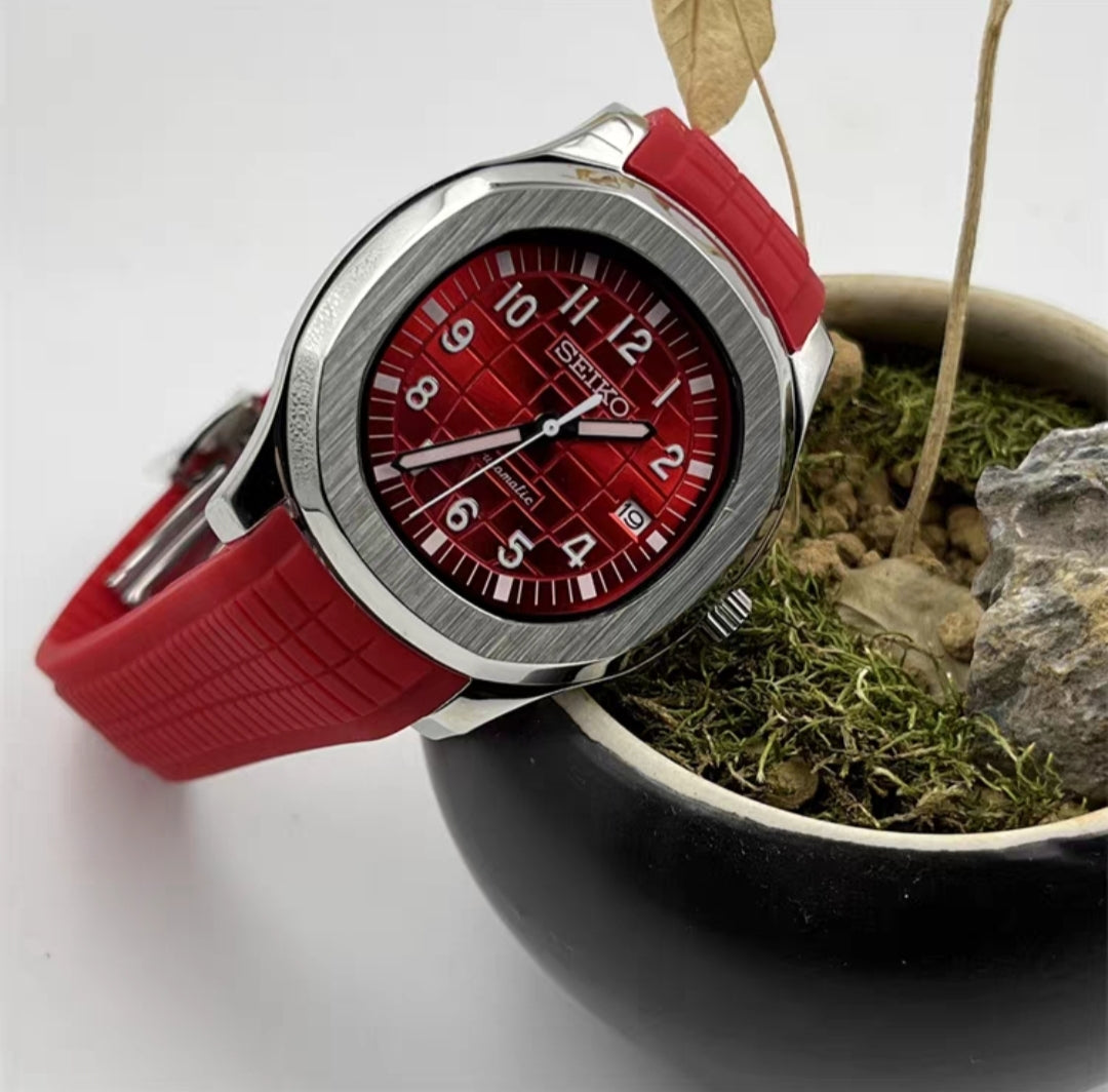 red dial seiko watch