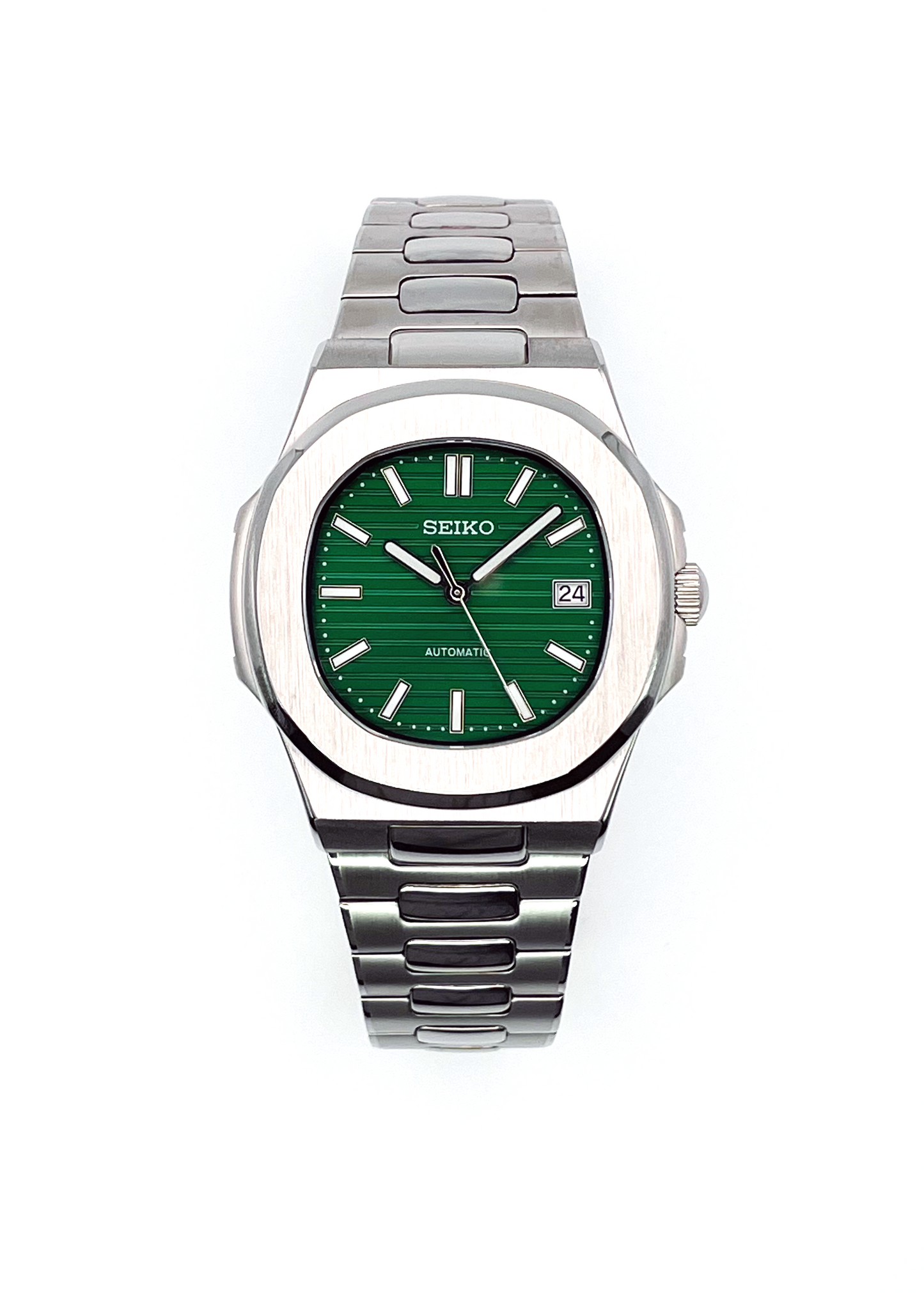 Seiko Nautilus Mod Stainless Steel | Green Watch